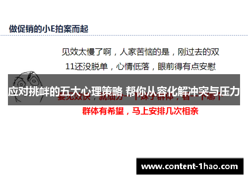 应对挑衅的五大心理策略 帮你从容化解冲突与压力